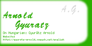 arnold gyuratz business card